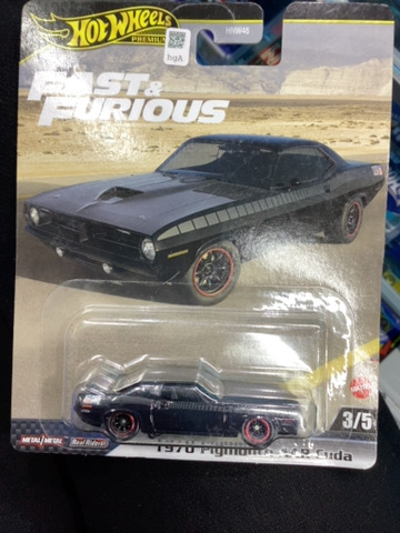 HOTWHEELS PREMIUM FAST AND FURIOUS 1970 PLYMOUTH AAR CUDA